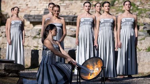 Olympic flame lit in Ancient Olympia