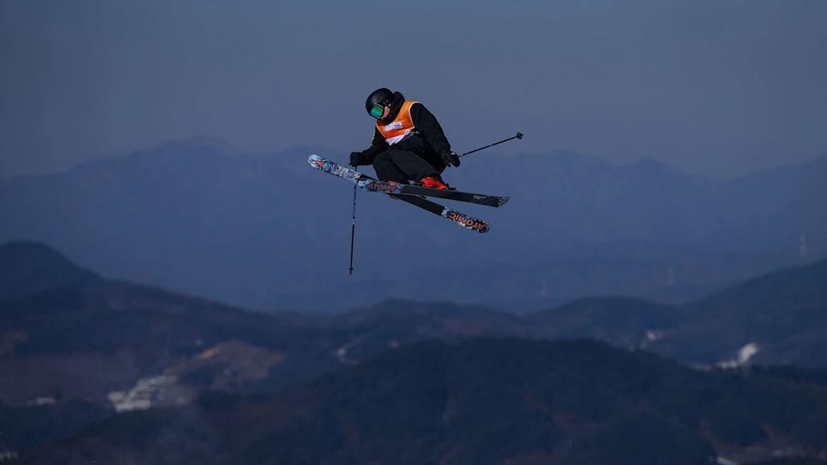 Luke Harrold NZL in action in the Freestyle Skiing Men s Freeski Slopestyle at the Welli Hilli Park Ski Resort at