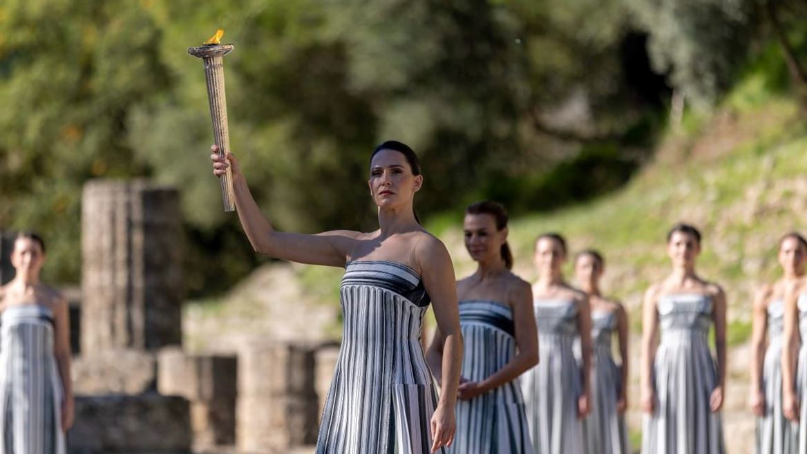 Olympic flame lit in Ancient Olympia