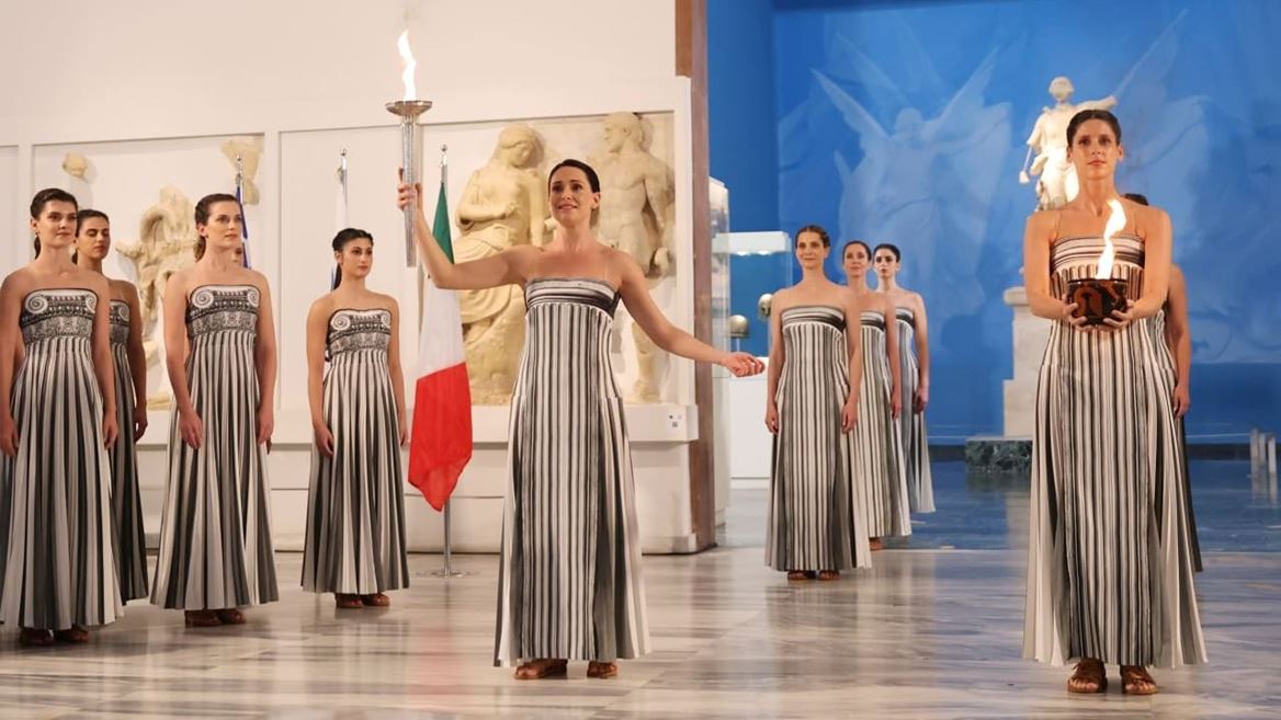 Olympic flame lit in Ancient Olympia