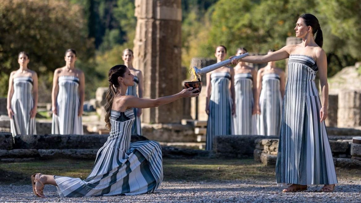 Olympic flame lit in Ancient Olympia