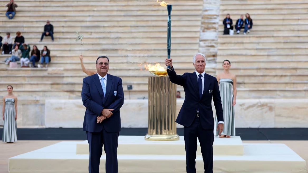Olympic flame handed over in Athens as it begins journey to Italy for Milano Cortina 2026