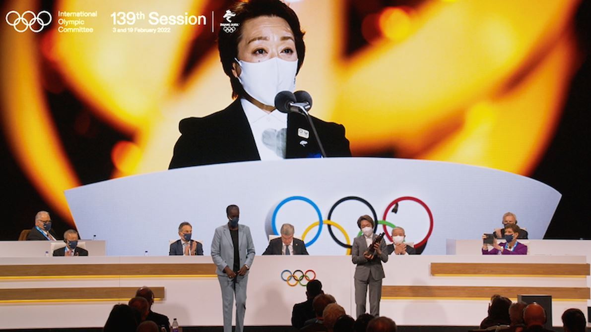 IOC honours gender equality advocates as Olympic Winter Games Beijing 2022 begins. Hashimoto Seiko (JPN) awarded World..