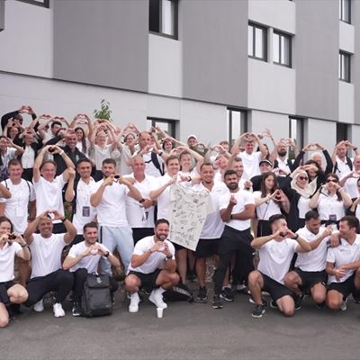 Make a heart with your hands - Refugee Olympic Team send message of hope to the world at Opening Ceremony of Paris 2024