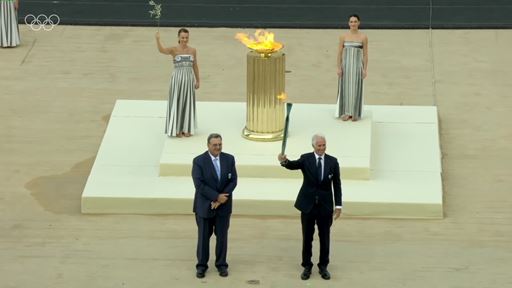 Olympic flame handed over in Athens as it begins journey to Italy for Milano Cortina 2026