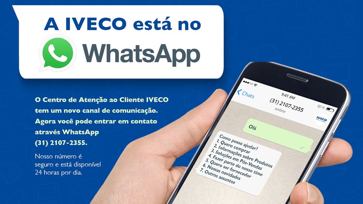 Atendimento ao cliente IVECO ganha reforço com canal via WhatsApp