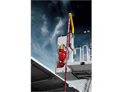 Fall protection and rope rescue with MAGIRUS by turntable ladders - a safe choice thanks to certified anchor points and the new cage-mounted attachment bar MAGIRUS SAFETY PEAK