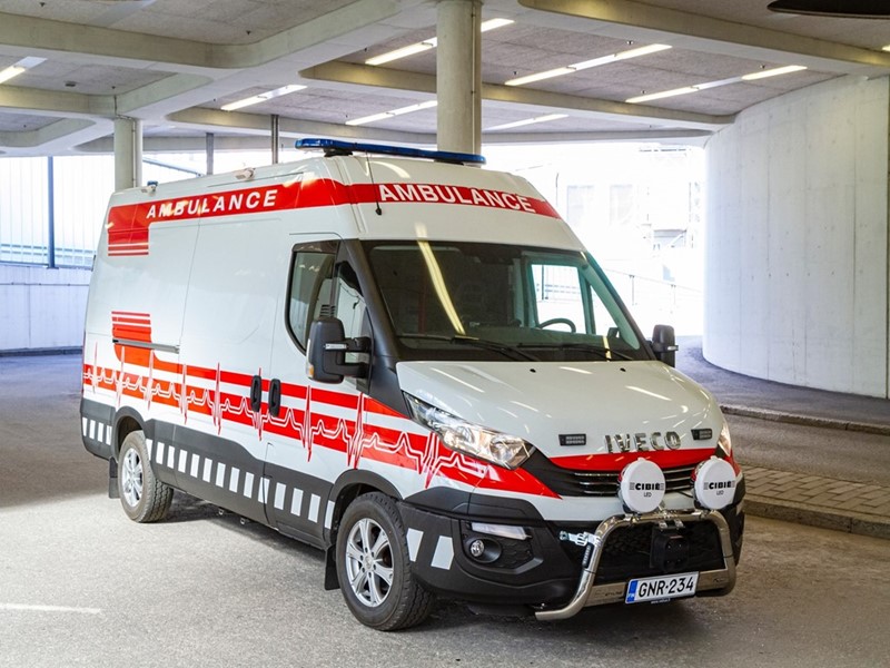 IVECO has donated to Helsinki University Hospital the use of a brand-new IVECO Daily ambulance for 3 months