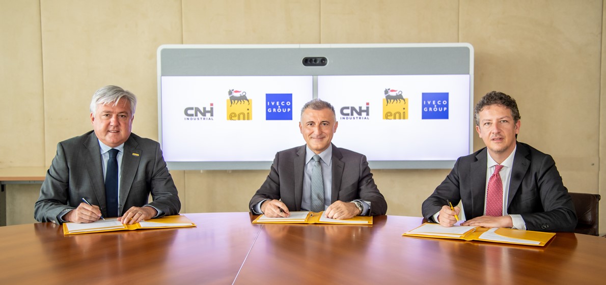 Eni, CNH Industrial and Iveco Group signed a memorandum of understanding for joint sustainability in