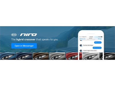Kia Motors America Launches Bot for Messenger to Introduce Consumers to the All-new Niro Hybrid Util