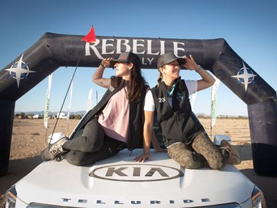 Rebelle Rally Team Photo Finish Line