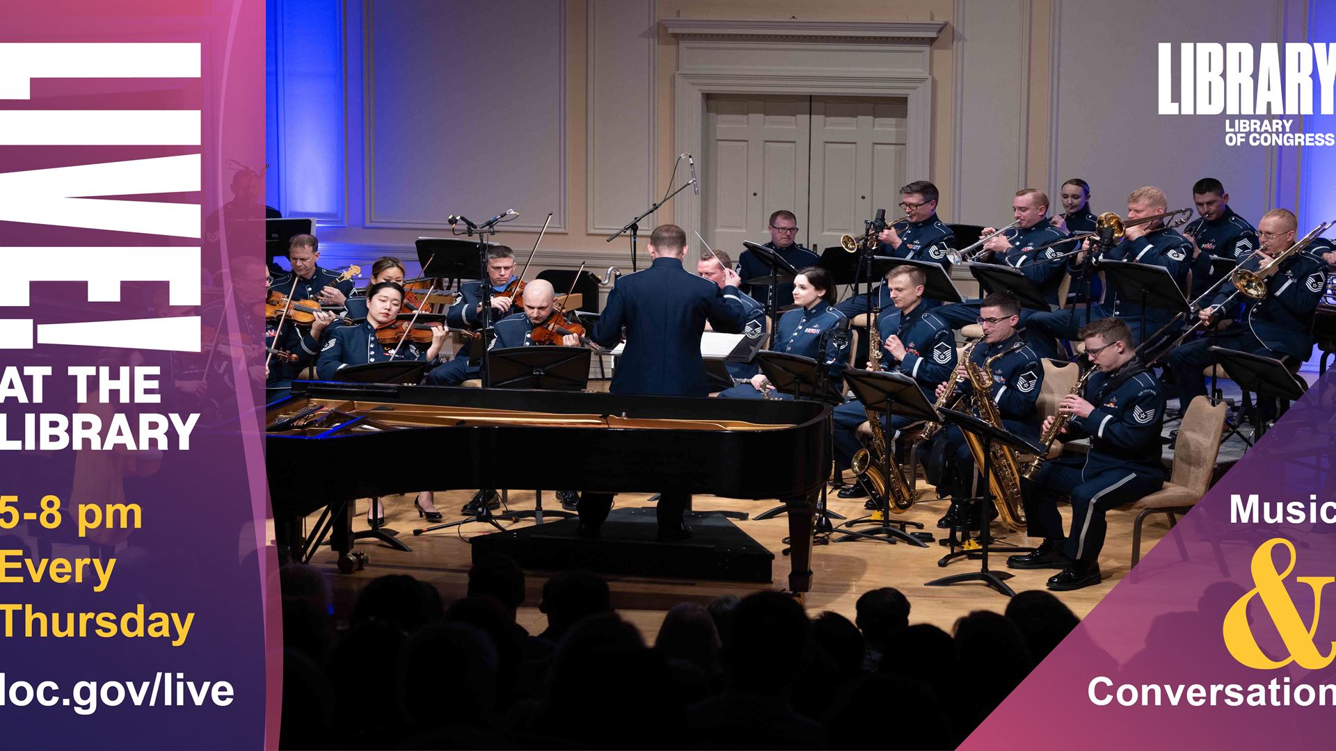 The United States Air Force Band returns to the Library of Congress on August 1 during Live at the Library