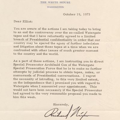 Nixon Letter to Richardson
