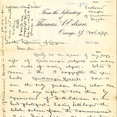 Letter from Edison Laboratory