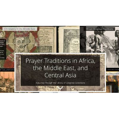 Screenshot of a story map about prayer traditions in Africa, the Middle East, and Central Asia