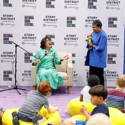 Meg Medina and Carla Hayden at Story District