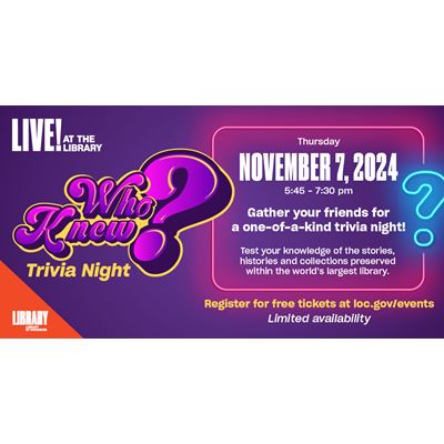 Library To Host Trivia Night During Live At the Library in November