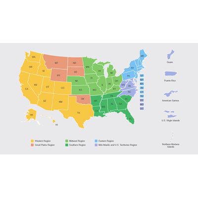 Teaching with Primary Sources Regional Map