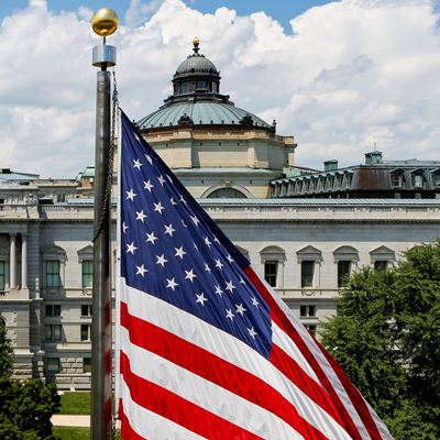 Jefferson Building with Flag