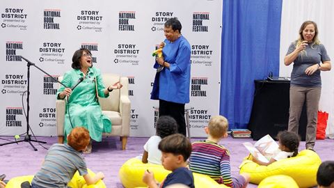 Meg Medina and Carla Hayden at Story District