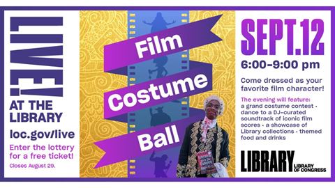 Live At The Library Presents the Film Costume Ball on September 12