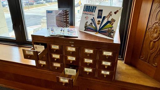 Library of Congress Card Catalog Kiosk Indiana State Library in Indianapolis