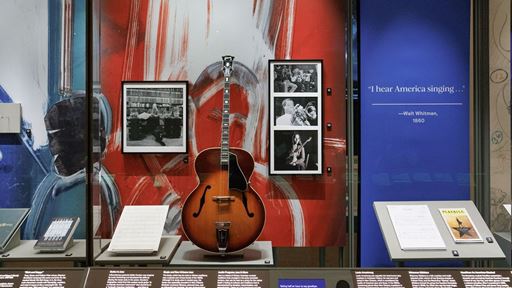 popular-culture-items-including-a-gibson-guitar-on-view