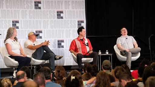 dan-santat--max-gallagher-and-john-patrick-green-at-national-book-festival