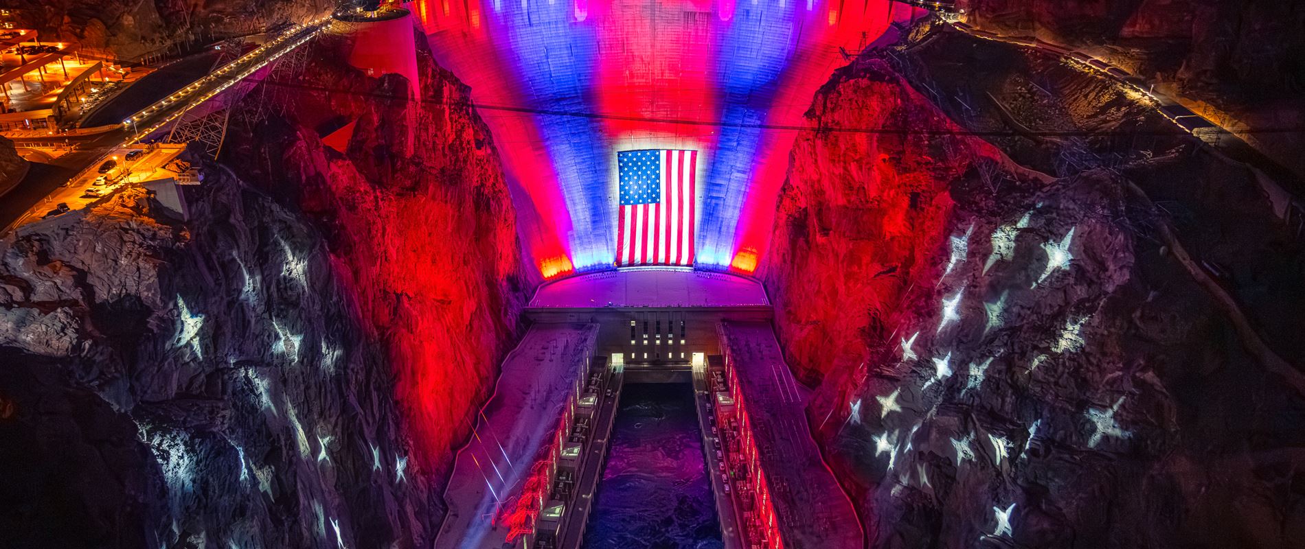 Hoover Dam transformed by most ambitious patriotic display in its history as road to America250 begins