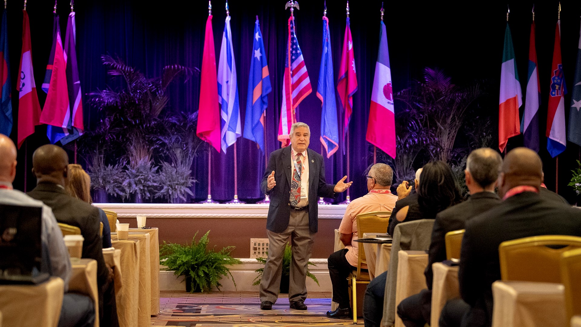 Peter E. Tarlow. Ph.D., president of Tourism & More, Inc., speaks at the International Tourism Security Conference