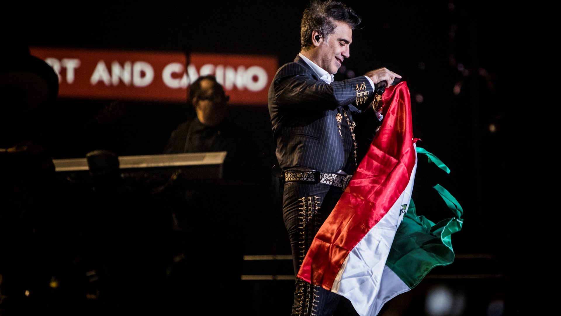 Alejandro Fernández performs during a concert at The Mandalay Bay Events Center
