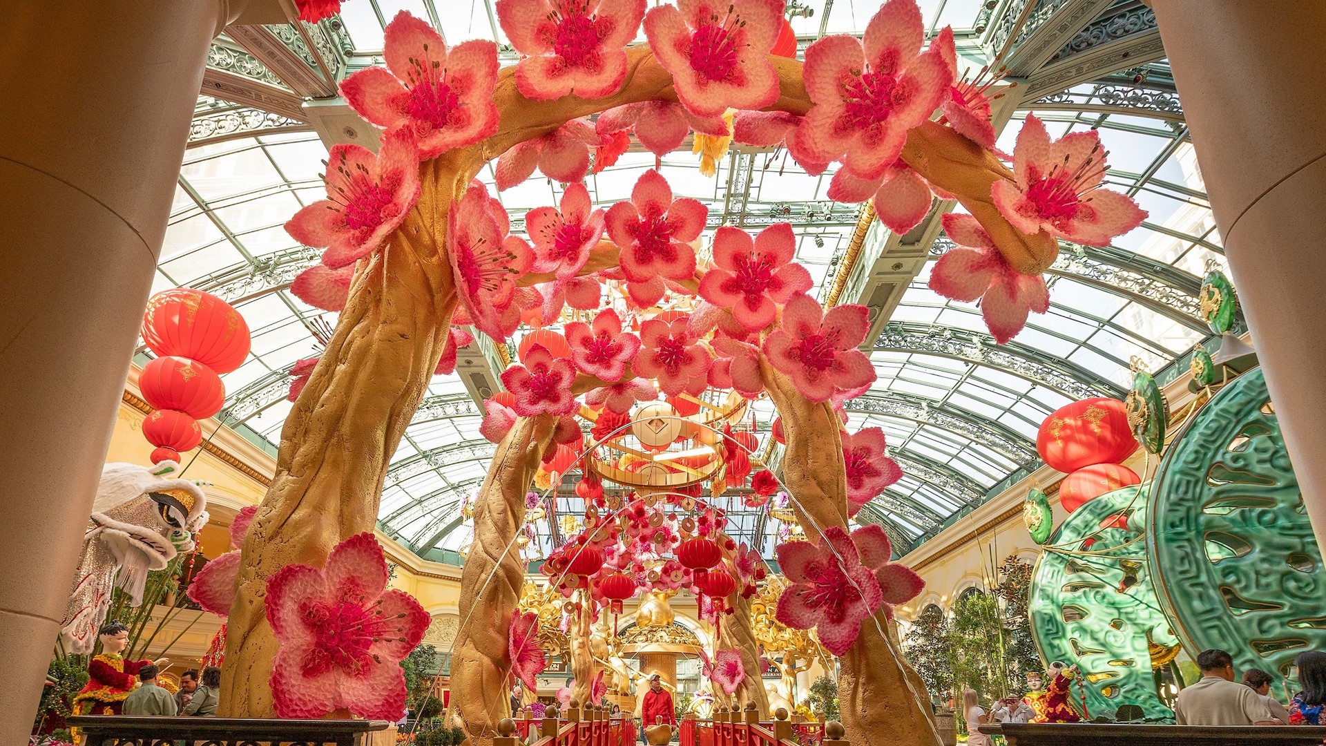 Visitors flock to the Bellagio Conservatory & Botanical Gardens