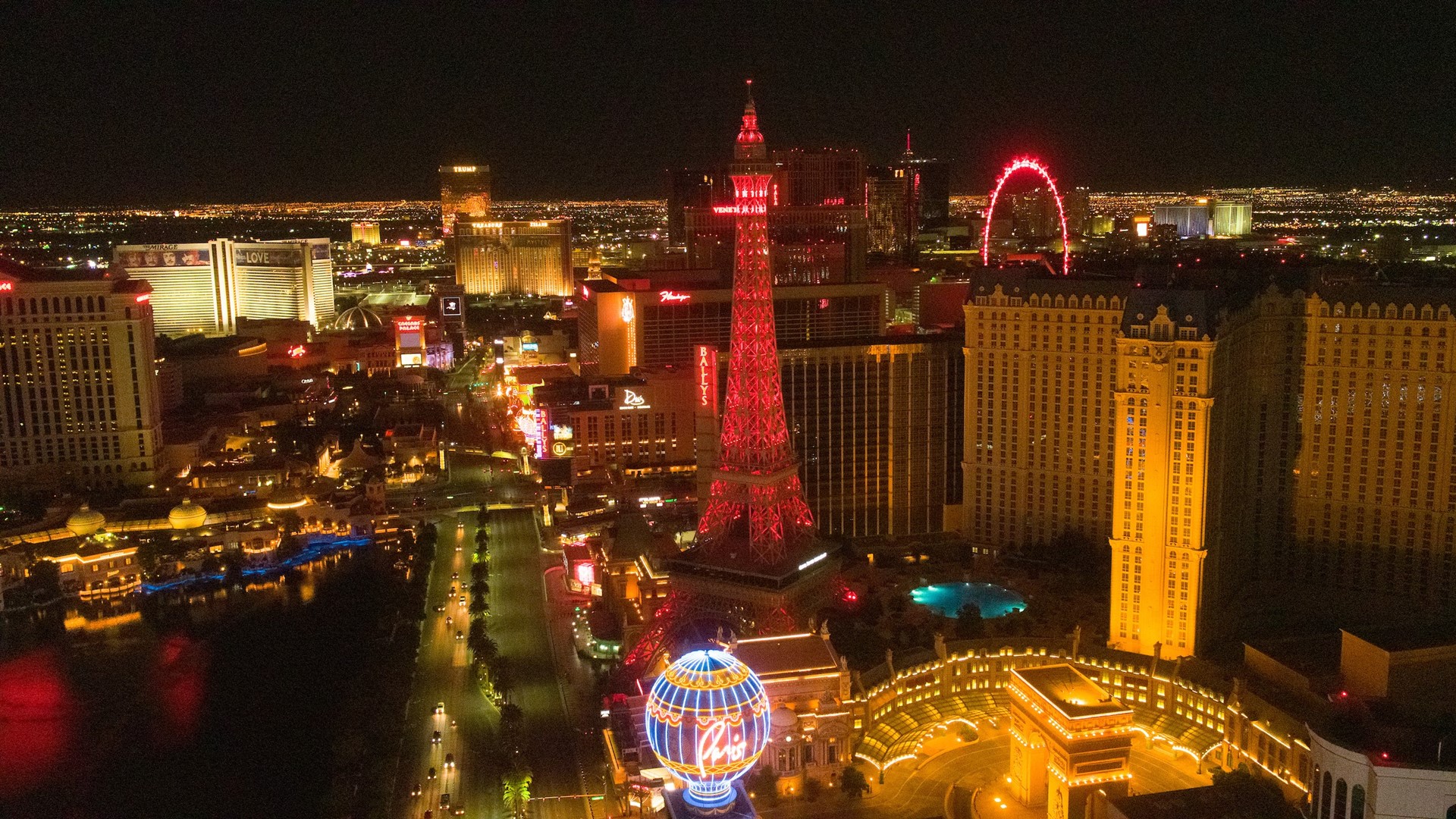 Las Vegas Strip Red Takeover May 5, 2020 Recognizing Hospitality Workers and the Spirit of Travel