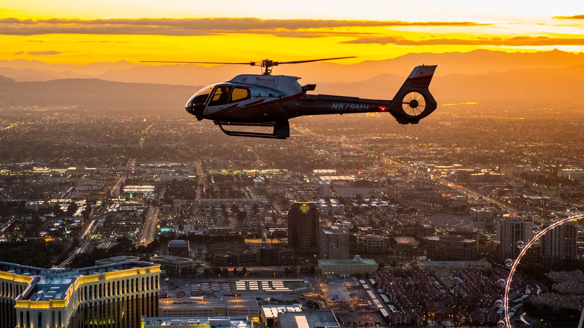 Maverick Helicopter over the Las Vegas Strip
