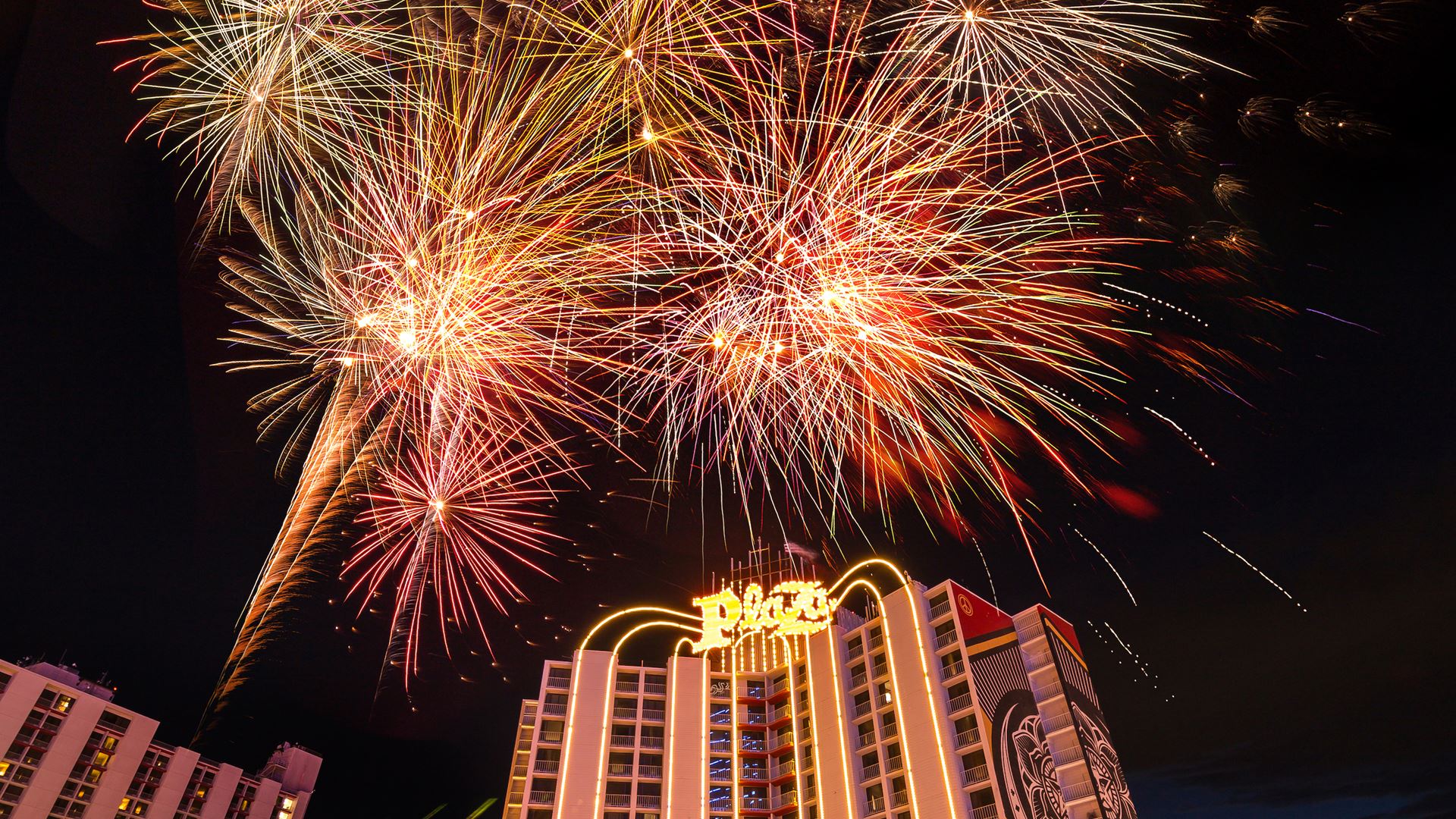 Fireworks at Plaza Hotel Casino