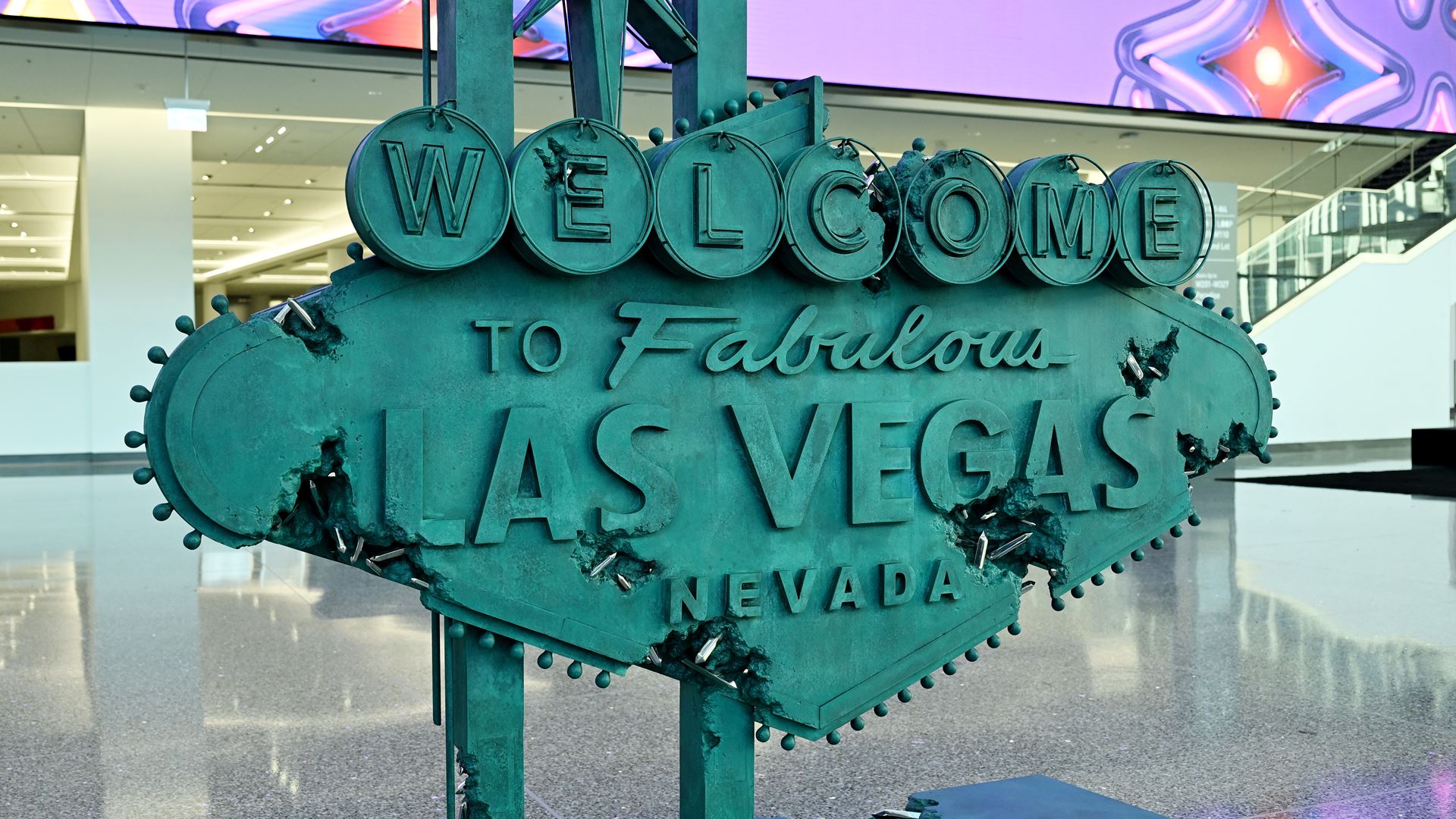 Welcome to Fabulous Las Vegas sign by artist Daniel Arsham