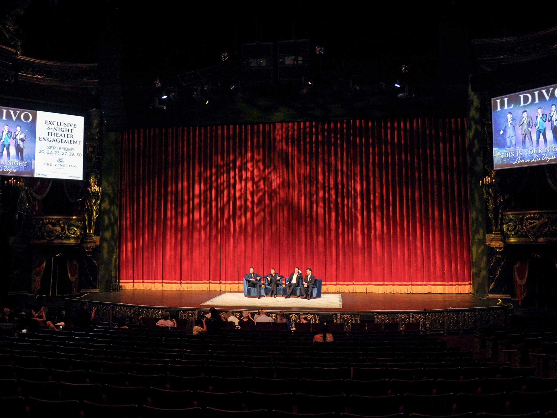 Multi-platinum international quartet Il Divo admires the surroundings of the Venetian Theater