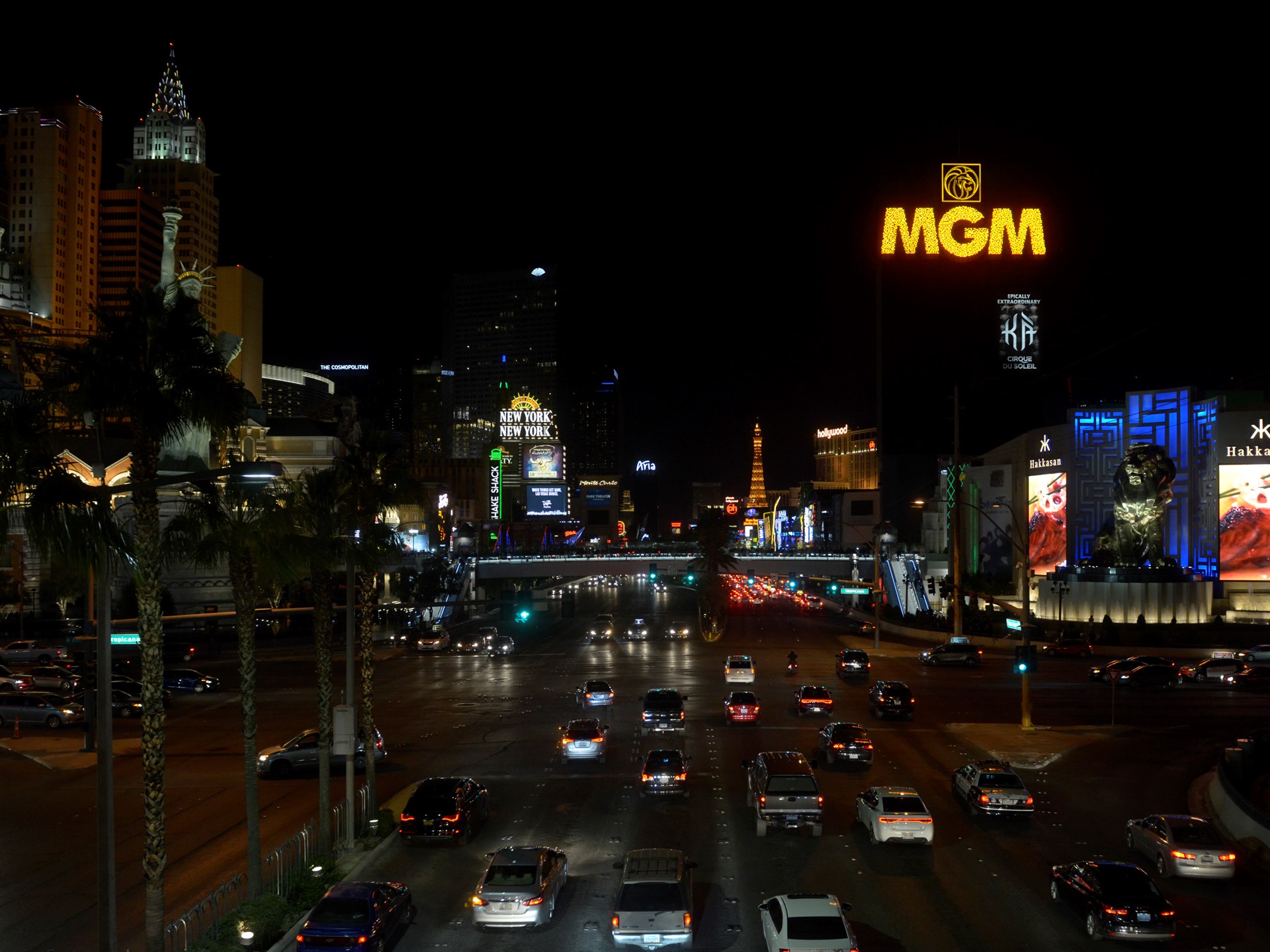 Marquees along the Las Vegas Strip are dimmed