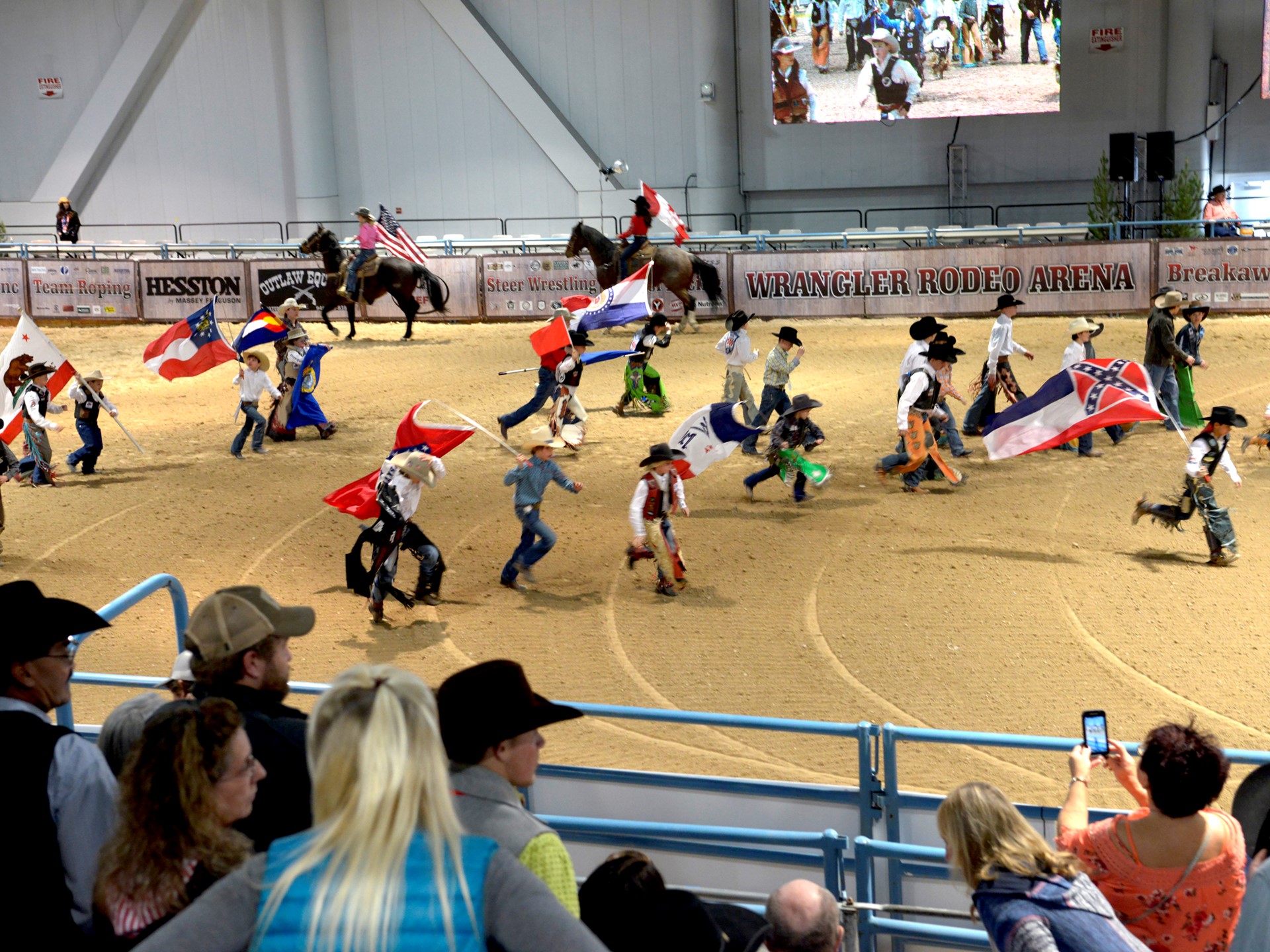 NFR Junior Rodeo contestants head for the bucking chutes