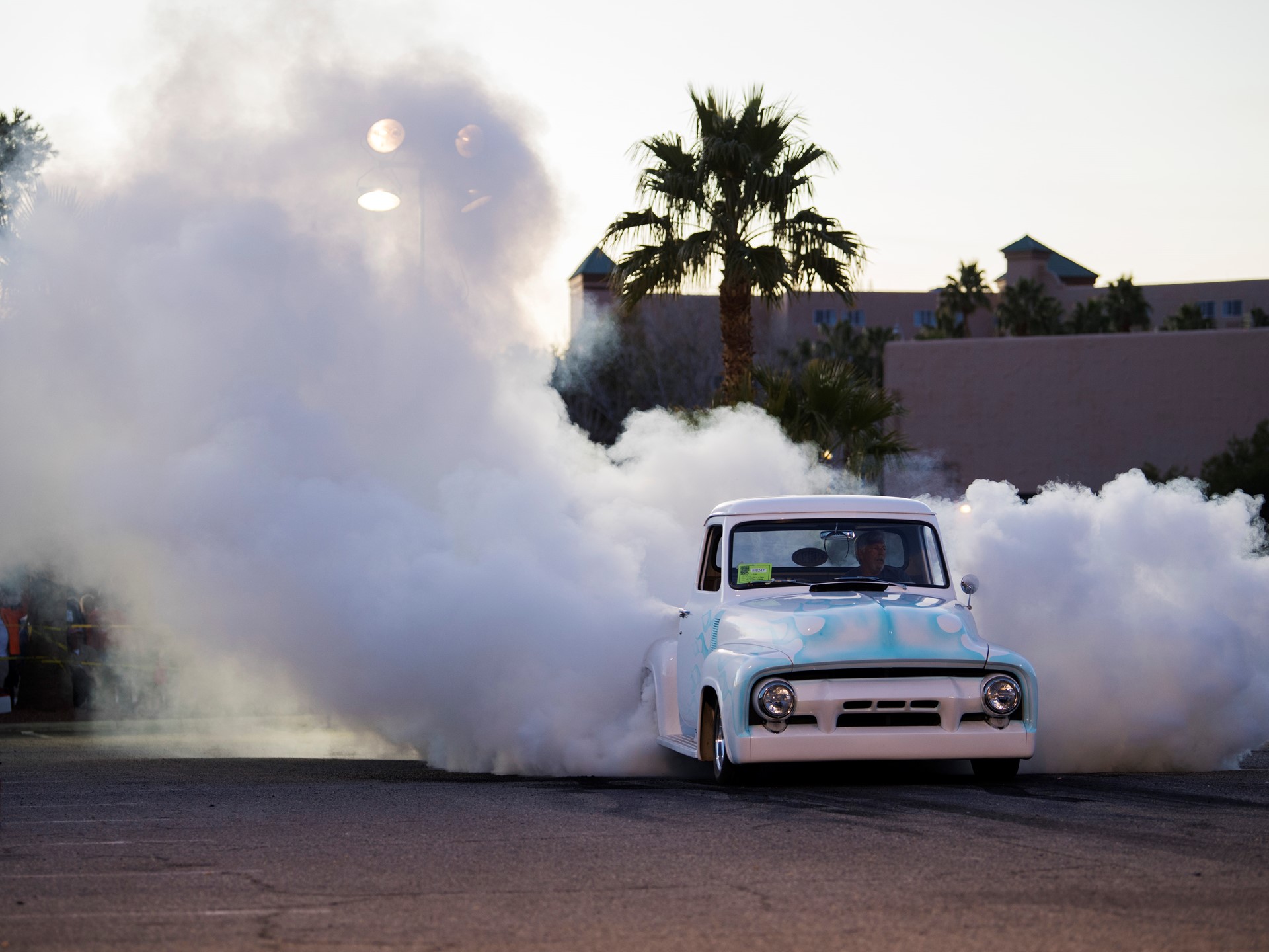 The burnout competition during the Mesquite Motor Mania car show