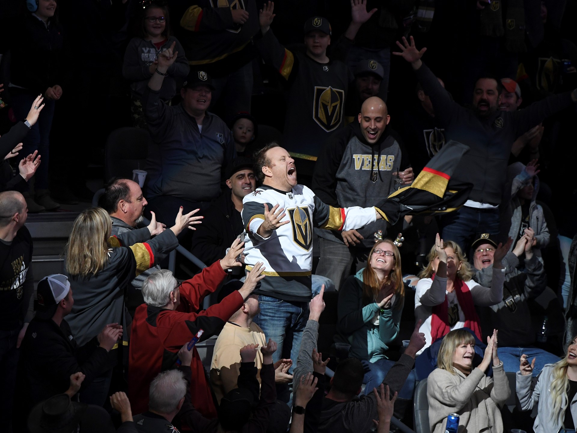 Fans at the Vegas Golden Knights NHL hockey game