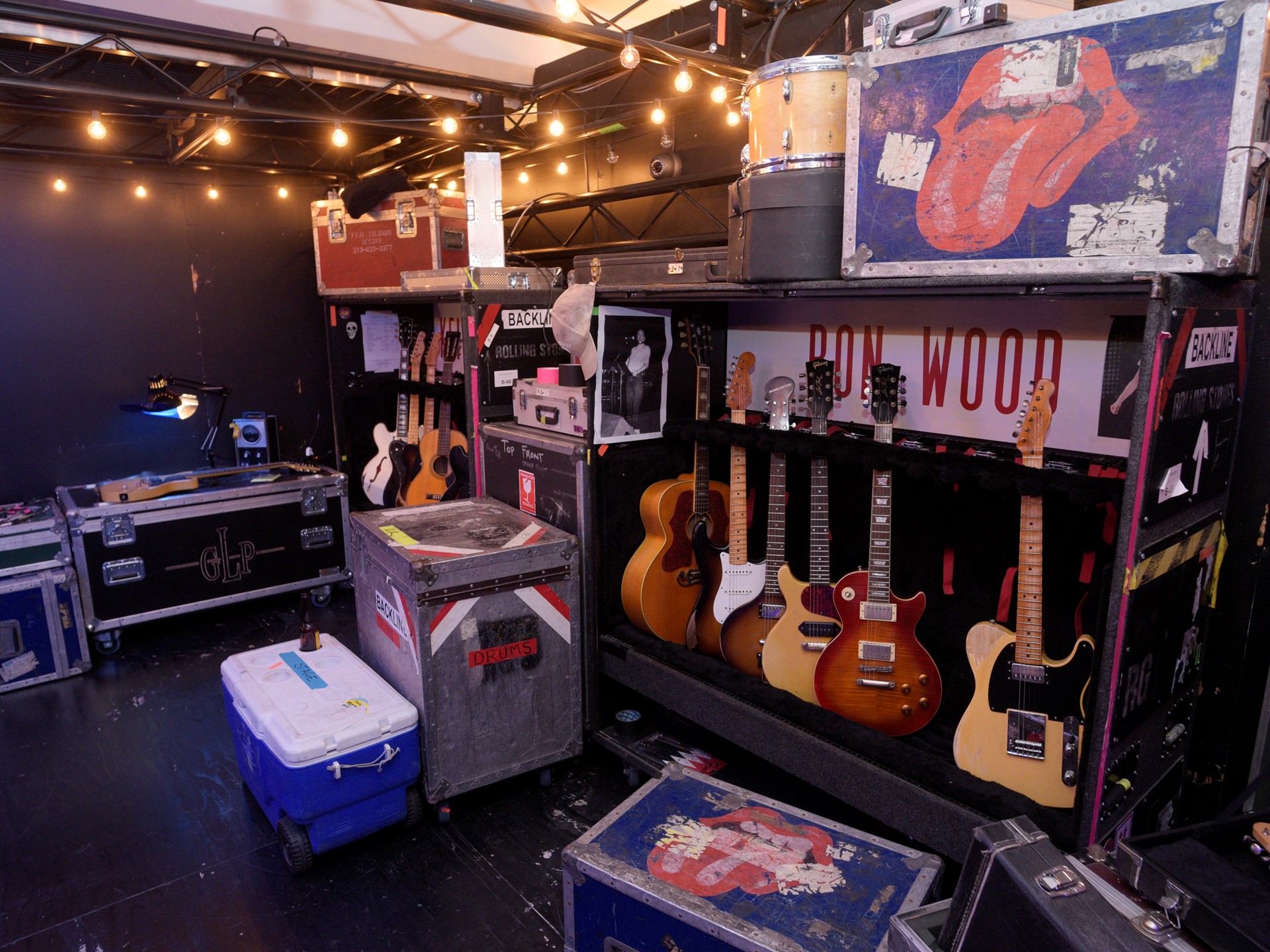 A recreation of a backstage scene is featured at the Rolling Stones "Exhibitionism"