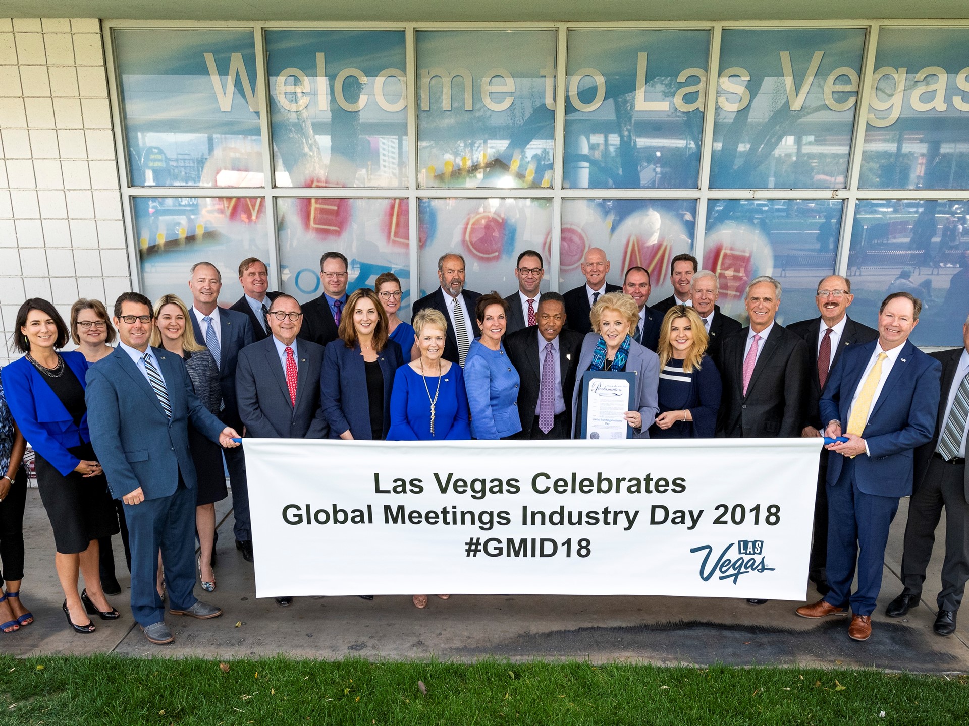 LVCVA staff and the Board of Directors gather to recognize Global Meetings Industry Day 2018
