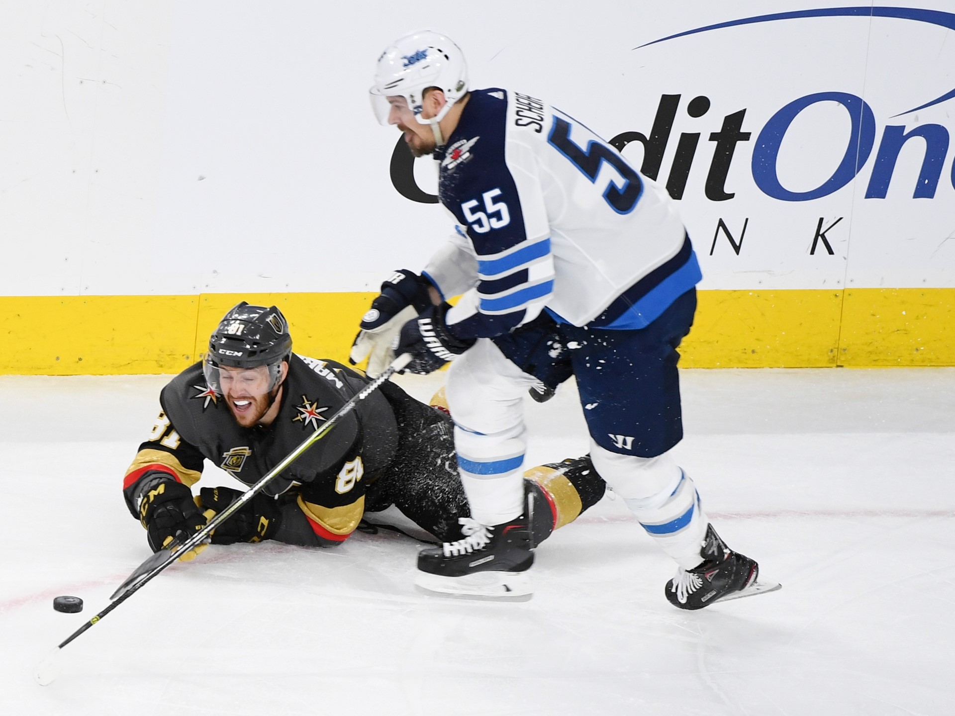 Vegas Golden Knights center Jonathan Marchessault hits the ice
