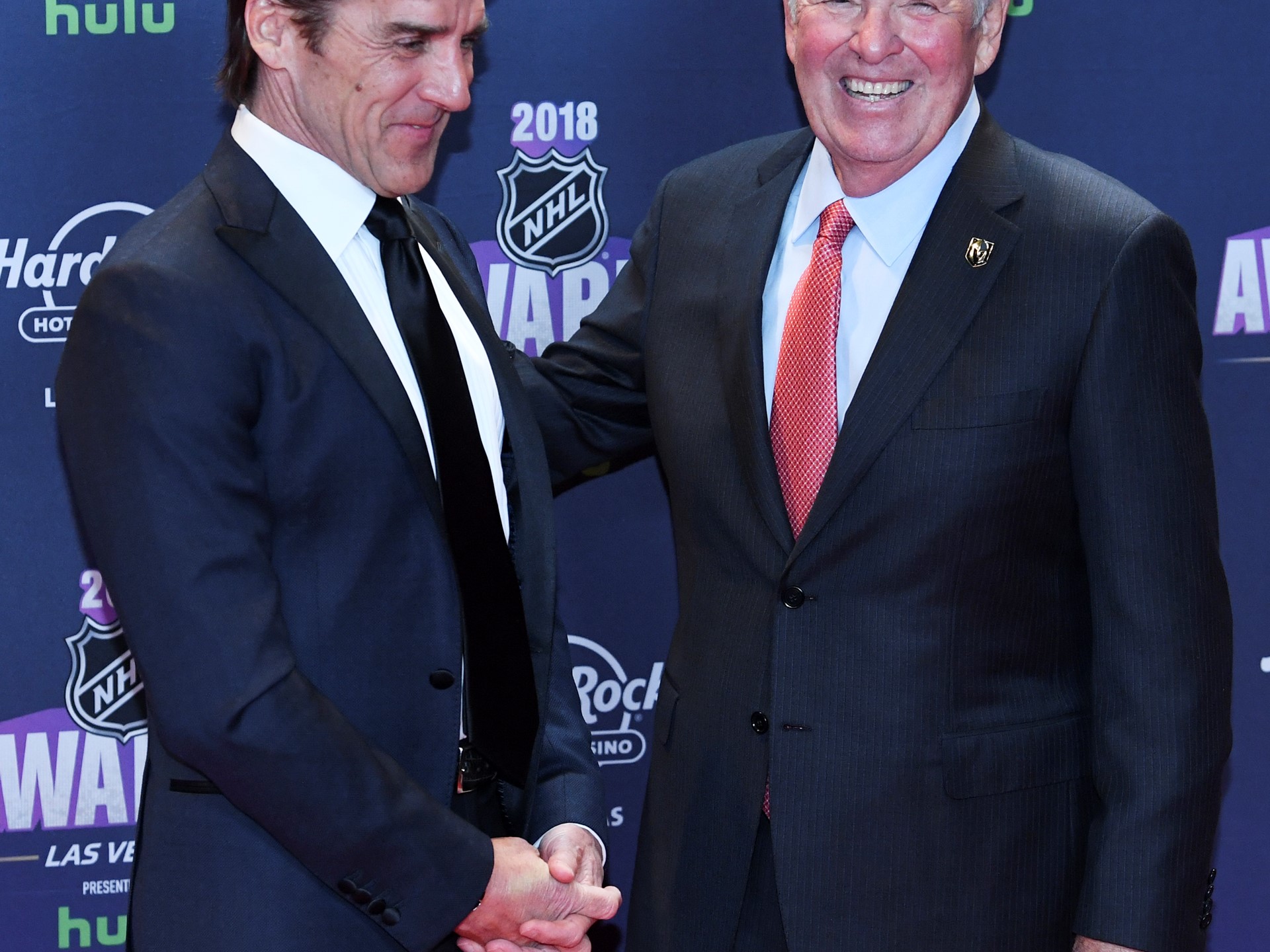 Vegas Golden Knights general manager George McPhee and owner Bill Foley