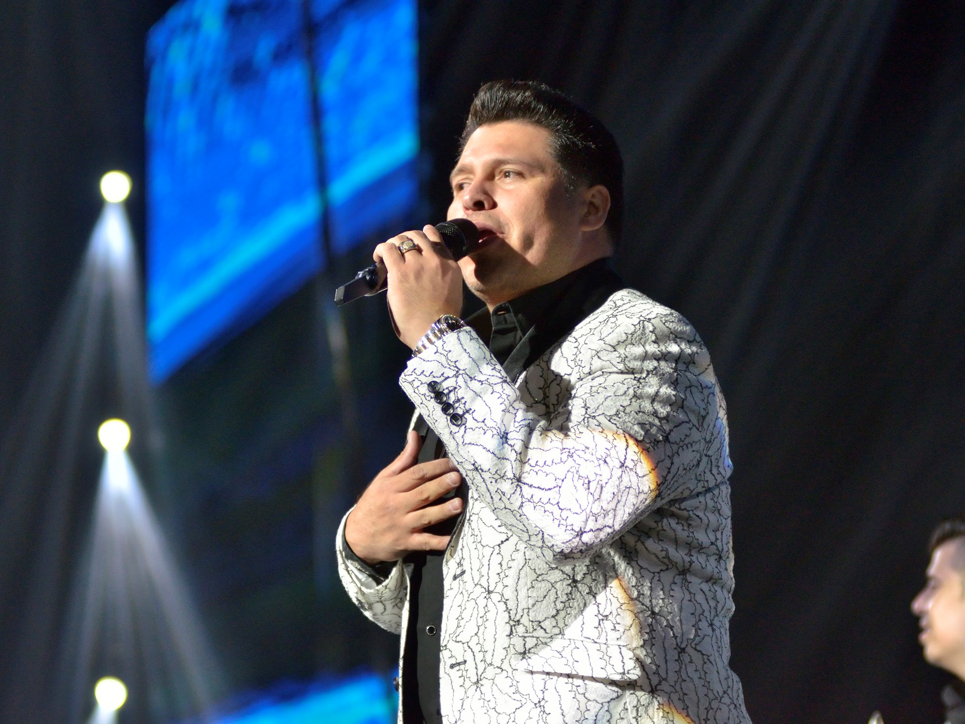 Oswaldo Silvas of Banda MS performs at the MGM Grand Garden Arena
