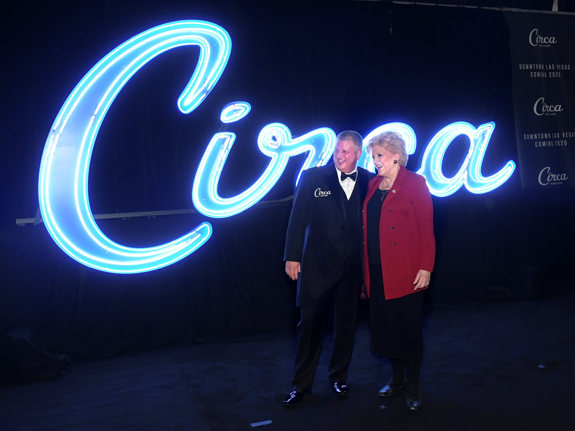 Derek Stevens and Las Vegas Mayor Carolyn Goodman