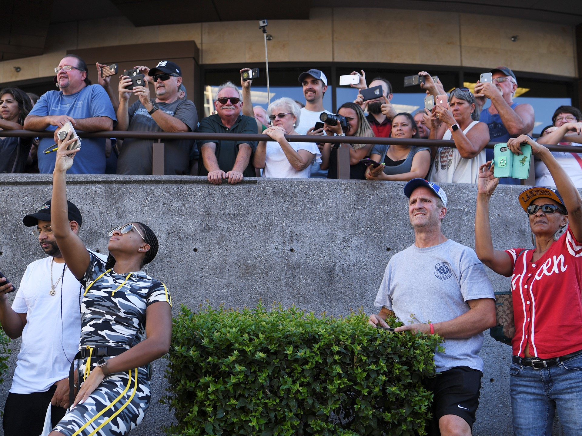 Fans watch the tire smoking action