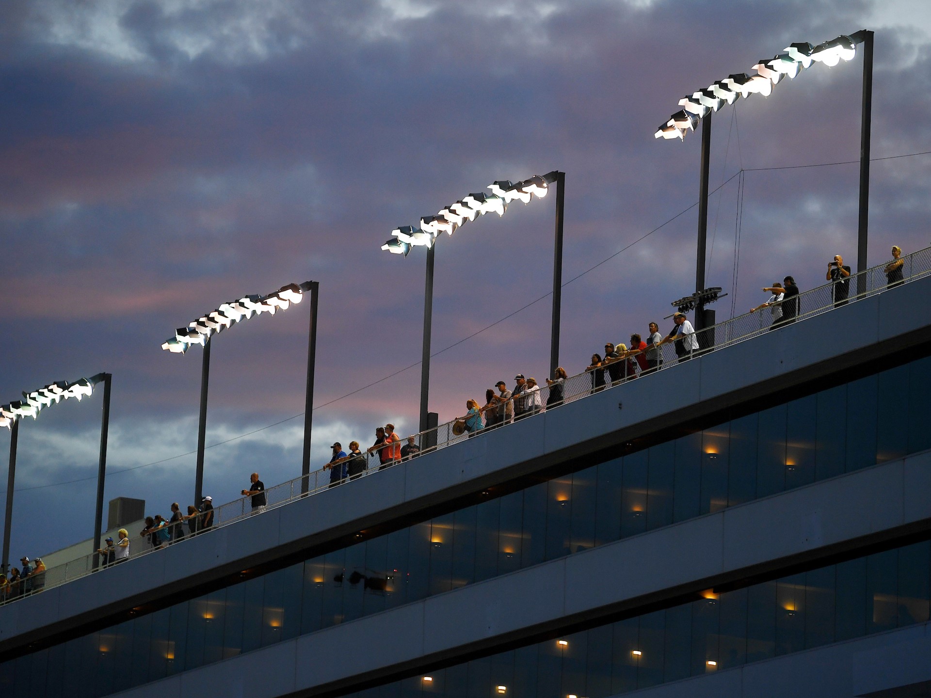 Fans watch from the roof