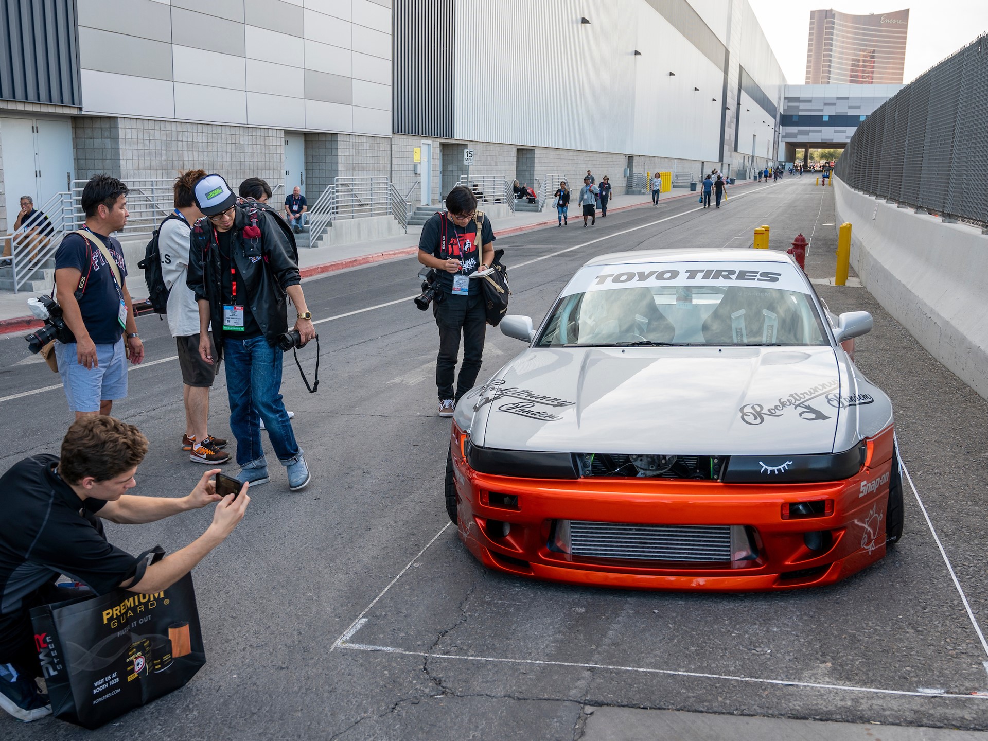 Visitors check out the Toyo Tires